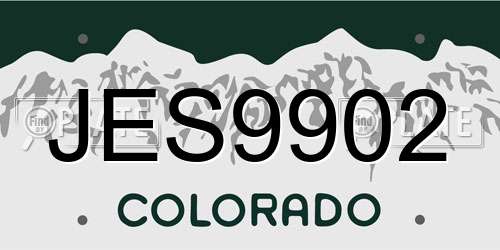 JES9902 Colorado License Plate