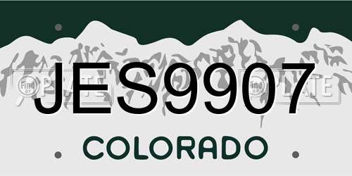 JES9907 Colorado License Plate