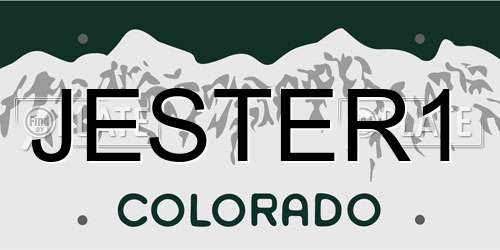 JESTER1 Colorado License Plate