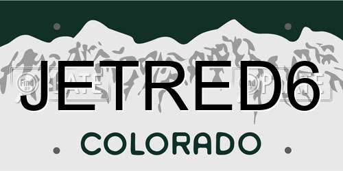 JETRED6 Colorado License Plate
