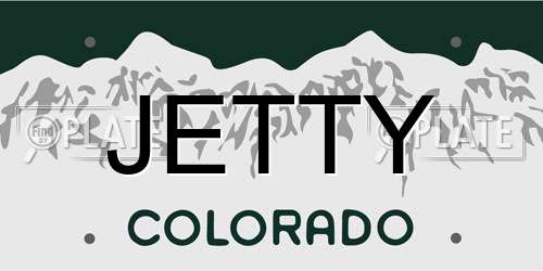 JETTY Colorado License Plate