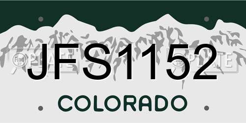JFS1152 Colorado License Plate