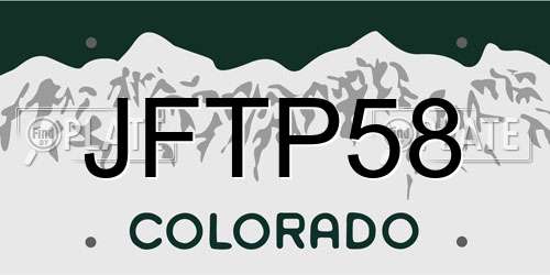 JFTP58 Colorado License Plate