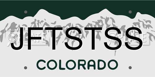 JFTSTSS Colorado License Plate