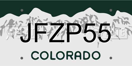 JFZP55 Colorado License Plate