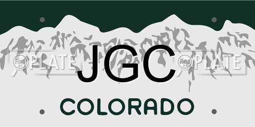 JGC Colorado License Plate