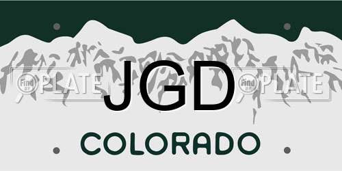 JGD Colorado License Plate