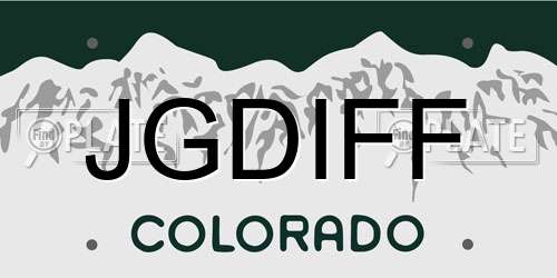 JGDIFF Colorado License Plate