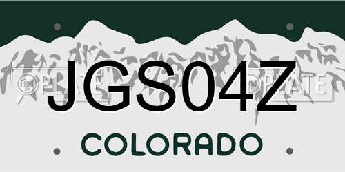 JGS04Z Colorado License Plate