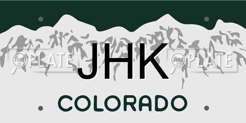 JHK Colorado License Plate