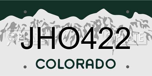 JHO422 Colorado License Plate