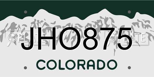 JHO875 Colorado License Plate