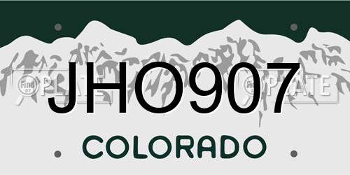 JHO907 Colorado License Plate