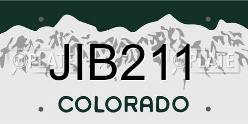 JIB211 Colorado License Plate