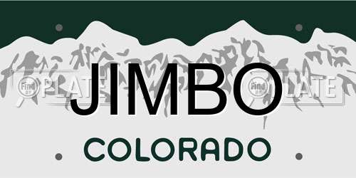 JIMBO Colorado License Plate