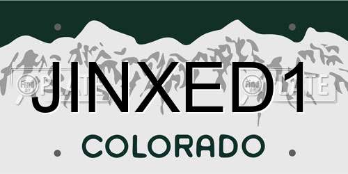 JINXED1 Colorado License Plate