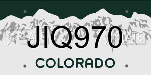 JIQ970 Colorado License Plate