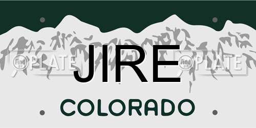 JIRE Colorado License Plate
