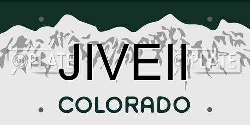 JIVEII Colorado License Plate