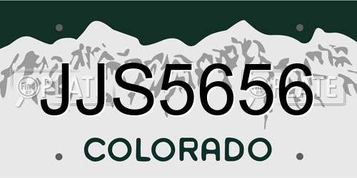 JJS5656 Colorado License Plate