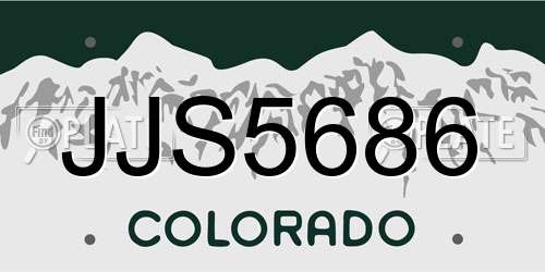 JJS5686 Colorado License Plate
