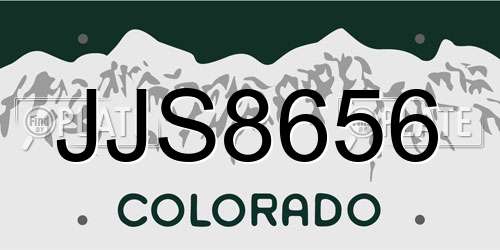 JJS8656 Colorado License Plate