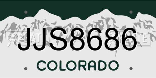 JJS8686 Colorado License Plate