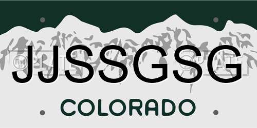 JJSSGSG Colorado License Plate