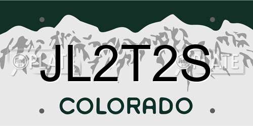 JL2T2S Colorado License Plate