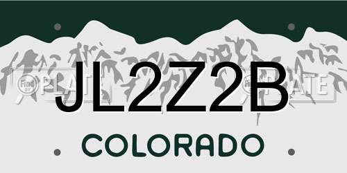 JL2Z2B Colorado License Plate