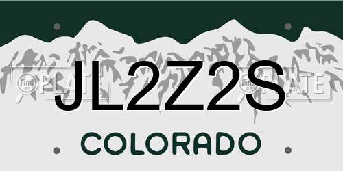 JL2Z2S Colorado License Plate