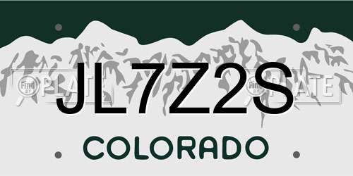 JL7Z2S Colorado License Plate