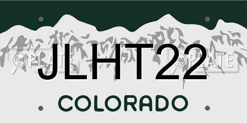JLHT22 Colorado License Plate