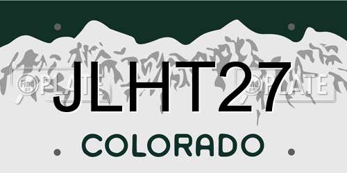 JLHT27 Colorado License Plate