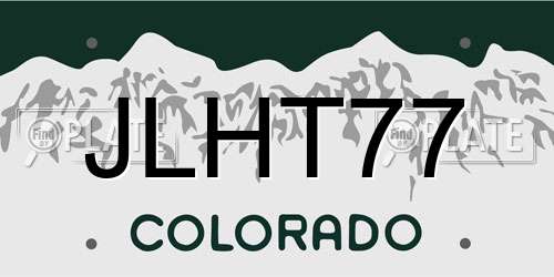 JLHT77 Colorado License Plate