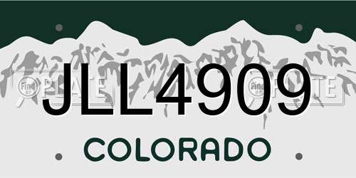 JLL4909 Colorado License Plate