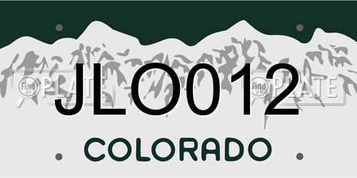 JLO012 Colorado License Plate