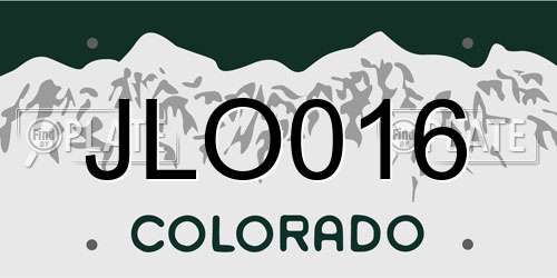 JLO016 Colorado License Plate