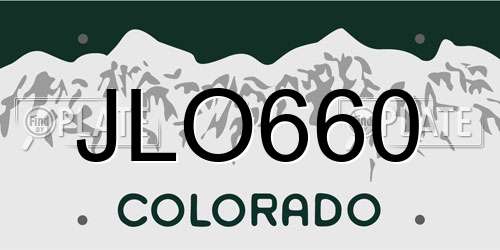 JLO660 Colorado License Plate