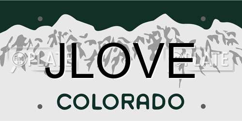 JLOVE Colorado License Plate