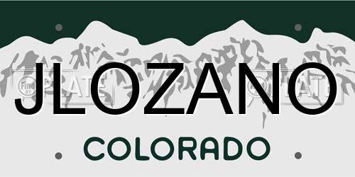 JLOZANO Colorado License Plate