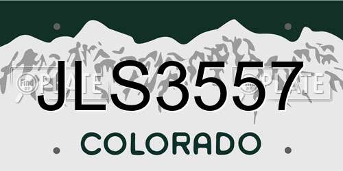 JLS3557 Colorado License Plate
