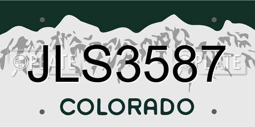 JLS3587 Colorado License Plate
