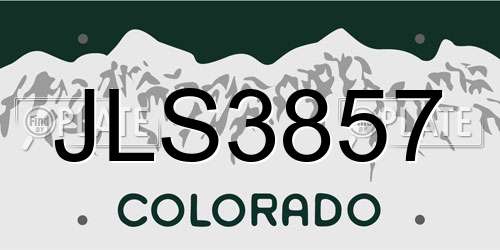 JLS3857 Colorado License Plate