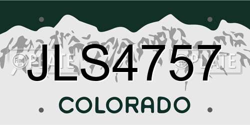 JLS4757 Colorado License Plate
