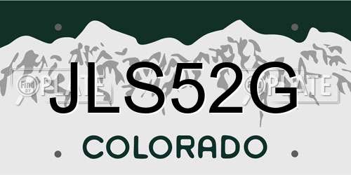 JLS52G Colorado License Plate