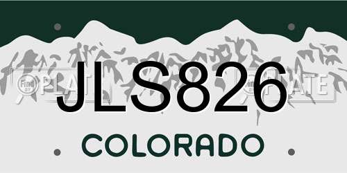 JLS826 Colorado License Plate