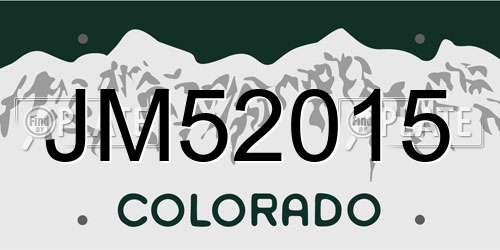 JM52015 Colorado License Plate