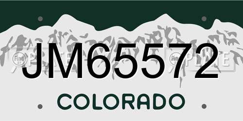 JM65572 Colorado License Plate