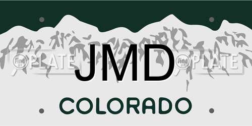 JMD Colorado License Plate